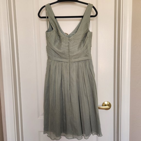 NWT J. Crew Silk Chiffon Heidi Dress Dusty Shale size 0 - Picture 4 of 7
